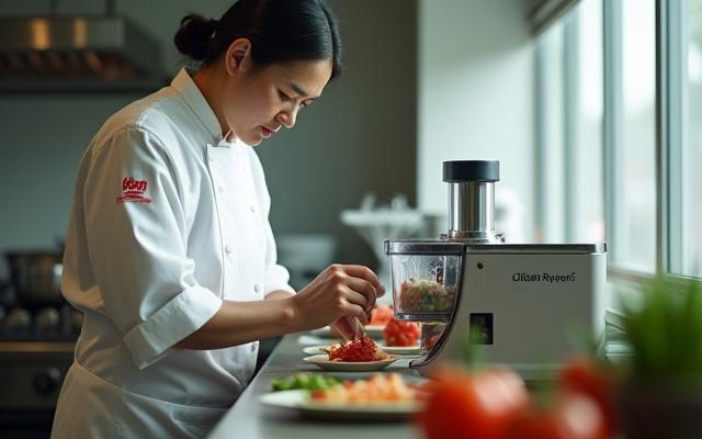 シェフがJiban Ryōriの調理器具を使用している様子